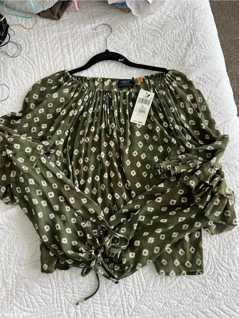 Polo by Ralph Lauren Olive Printed Blouse